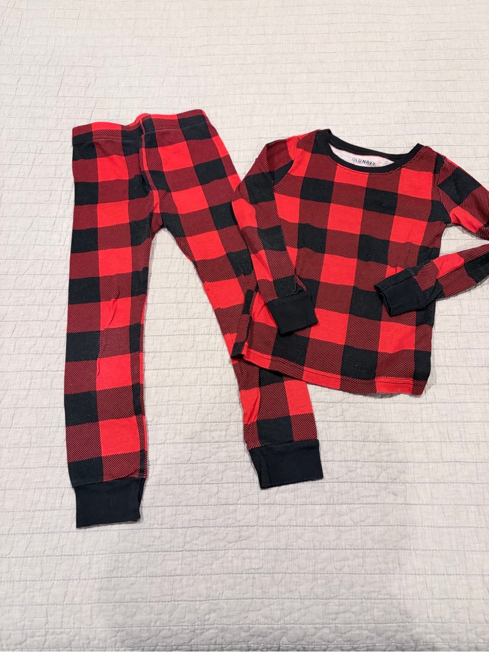 Old Navy Red and Black Buffalo Plaid Kids Pajama Set